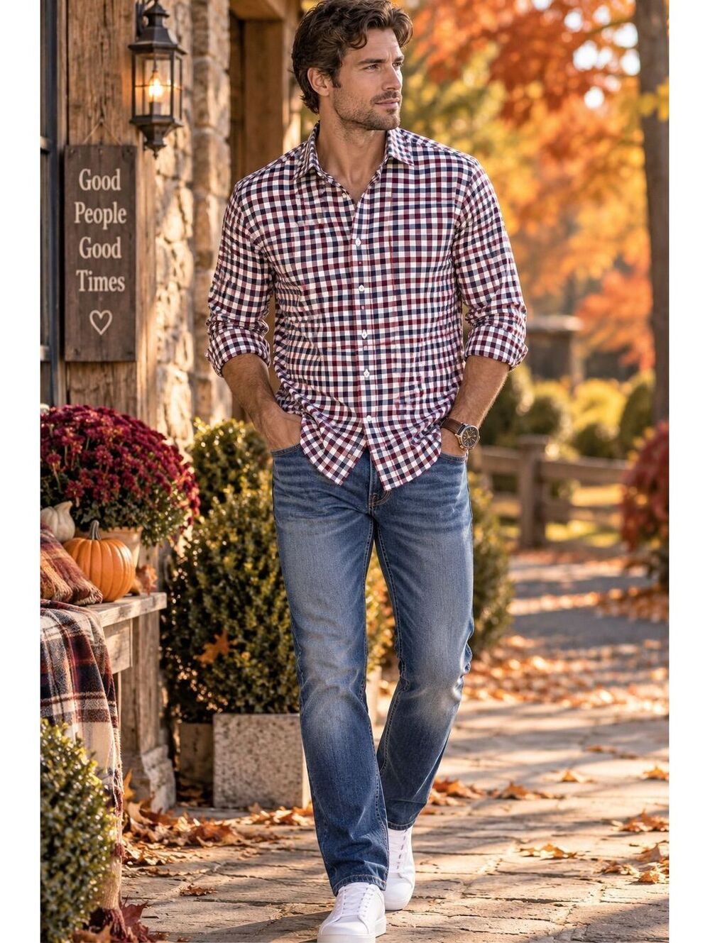 Men’s J. Crew checkered button down Large